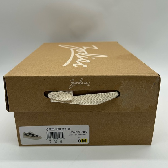 Zodiac Cheezburger Plaid Lace-Up Sneakers Women’s Size 6M Black White Tan NWB - Picture 12 of 12